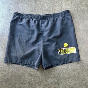 Vintage 90s Pro Beach Volleyball Medium Made In USA Black 37" Waist Shorts